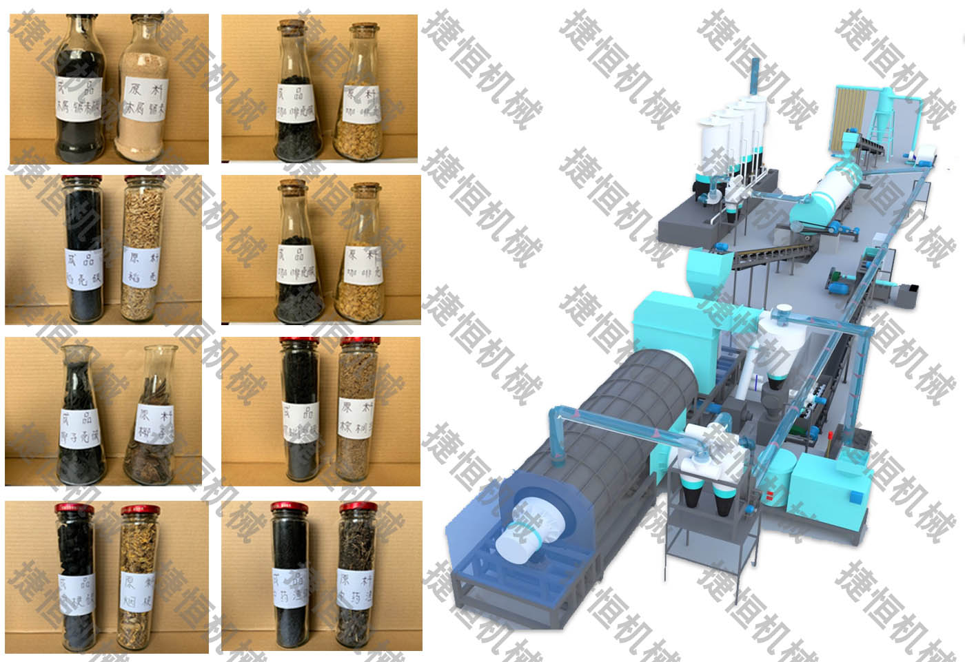 生物質(zhì)炭化生產(chǎn)線流程圖